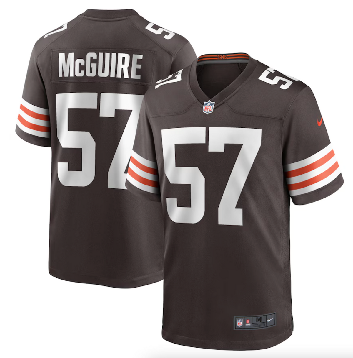 Men's Cleveland Browns Isaiah McGuire Nike Brown Team Game Jersey