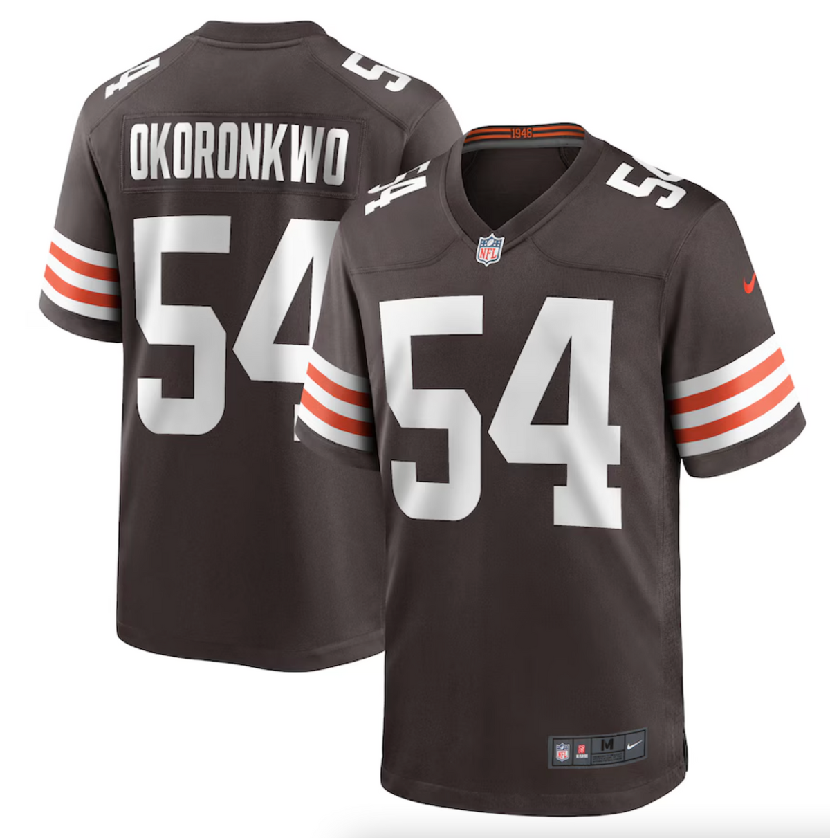 Men's Cleveland Browns Ogbonnia Okoronkwo Nike Brown Game Player Jersey