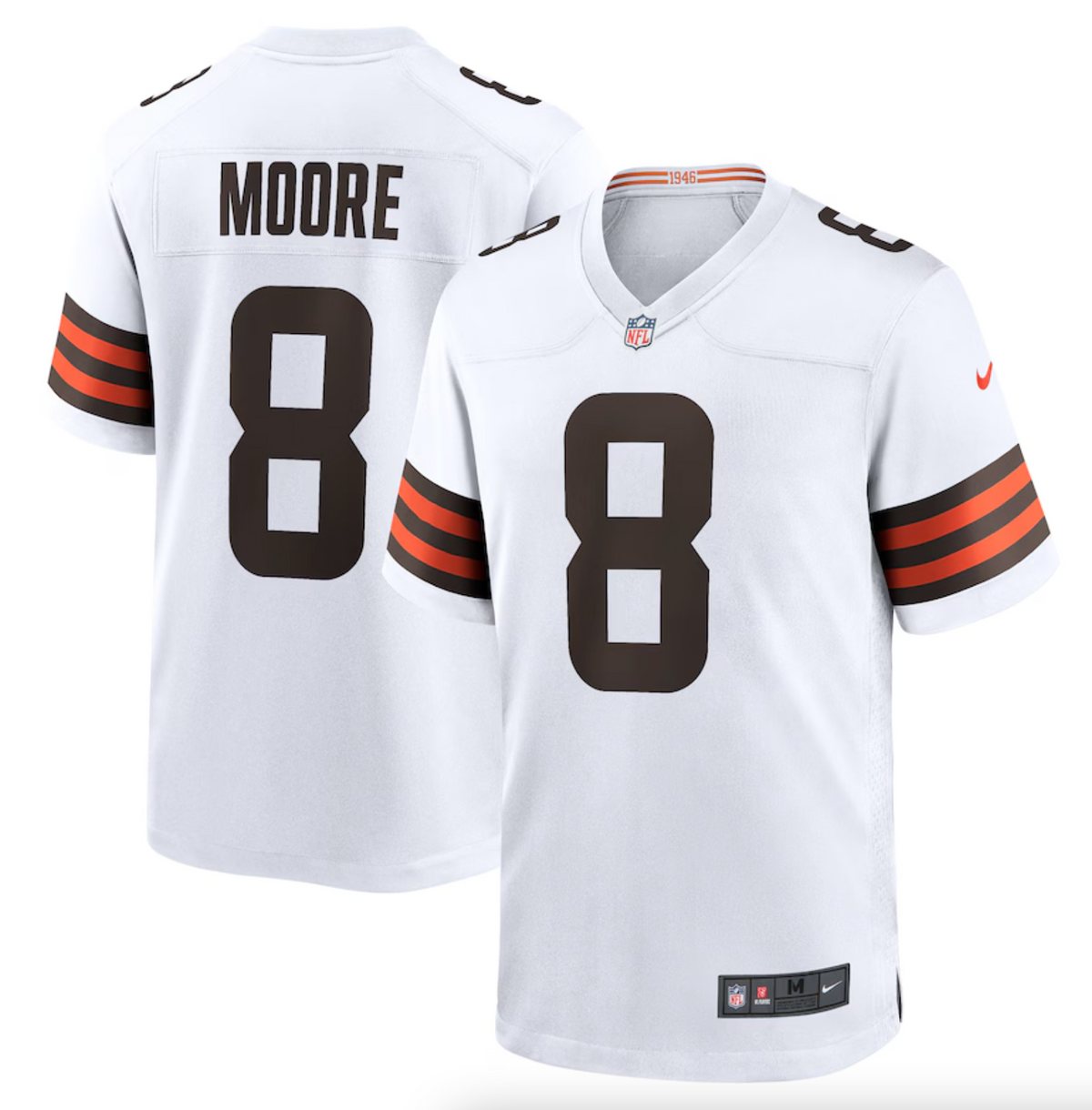 Men's Cleveland Browns Elijah Moore Nike White Team Game Jersey