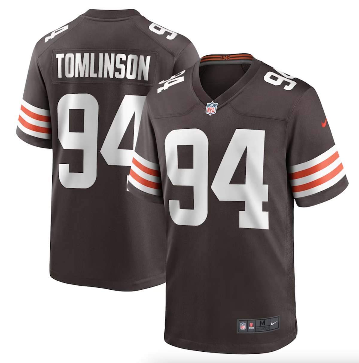 Men's Cleveland Browns Dalvin Tomlinson Nike Brown Game Player Jersey