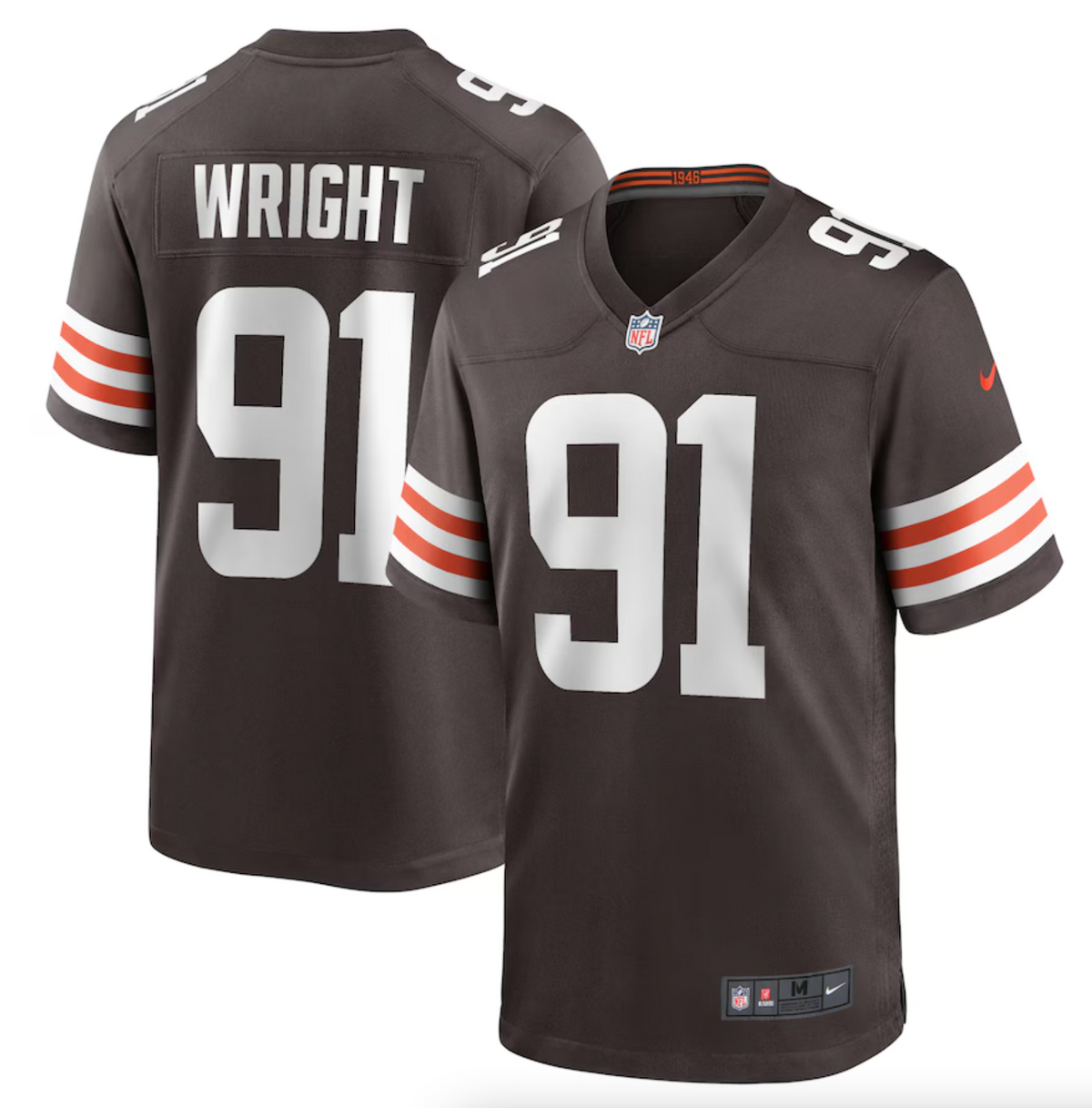 Men's Cleveland Browns Alex Wright Nike Brown Team Game Jersey