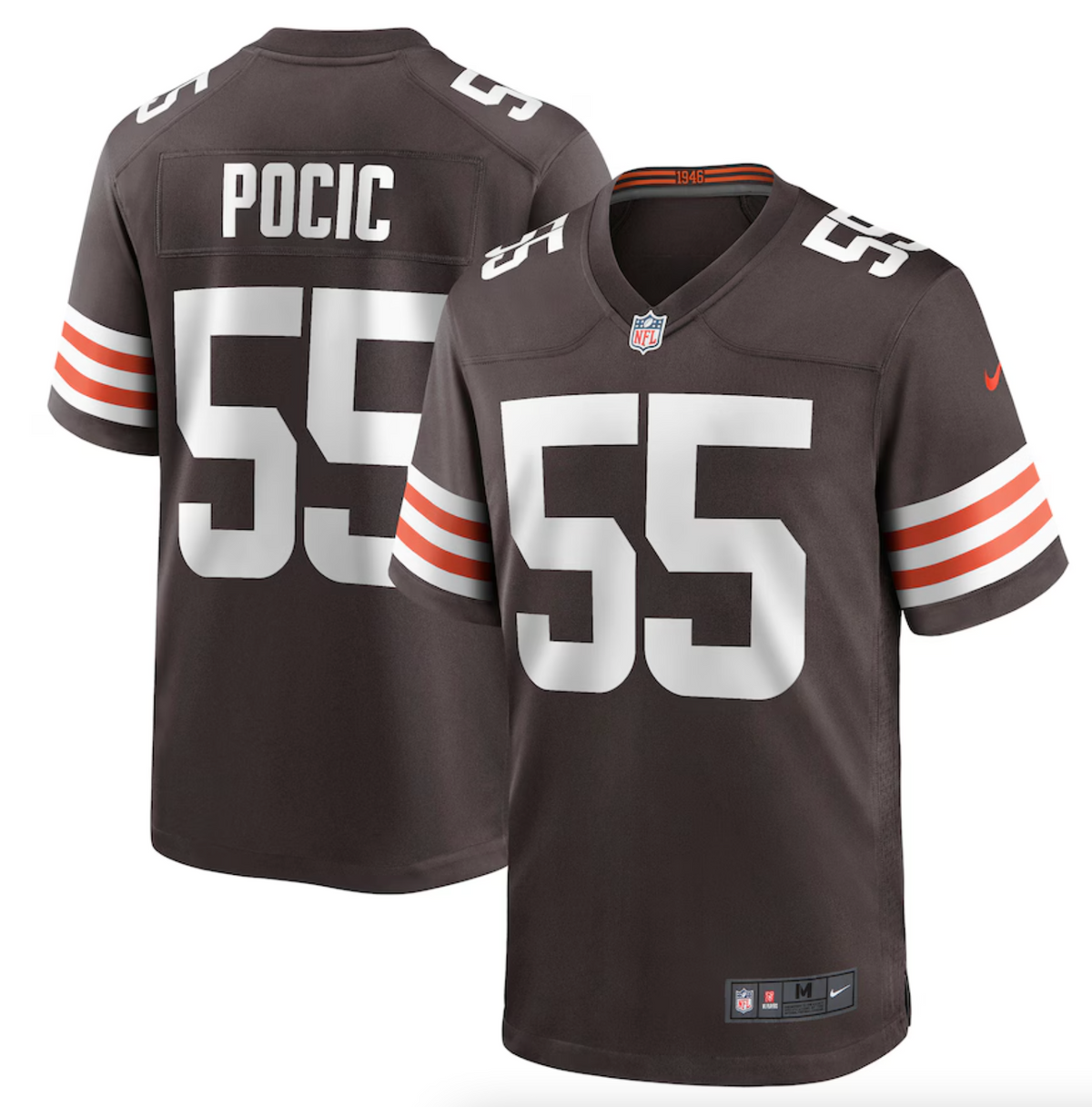 Men's Cleveland Browns Ethan Pocic Nike Brown Game Jersey