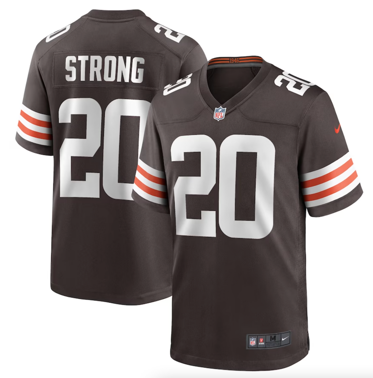 Men's Cleveland Browns Pierre Strong Jr. Nike Brown Team Game Jersey