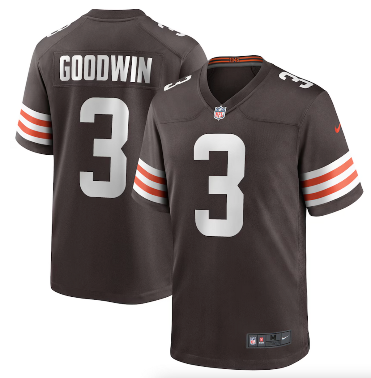 Men's Cleveland Browns Marquise Goodwin Nike Brown Team Game Jersey