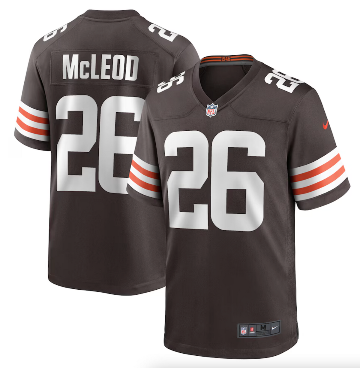 Men's Cleveland Browns Rodney McLeod Nike Brown Team Game Jersey