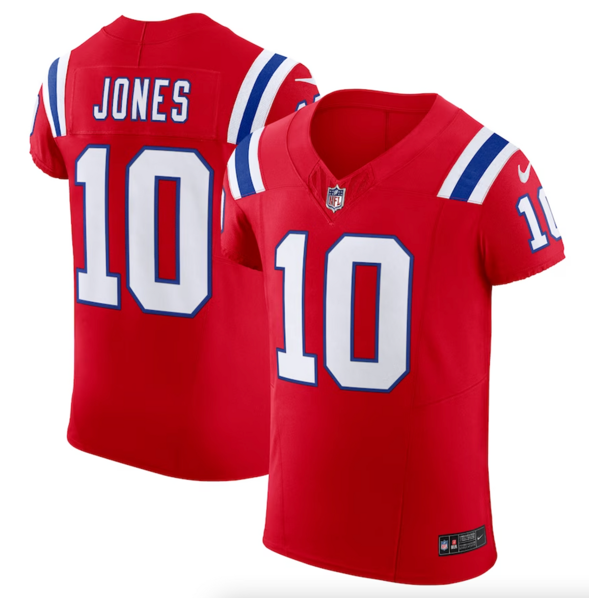 Men's New England Patriots Mac Jones Nike Red Alternate Vapor F.U.S.E. Elite Jersey