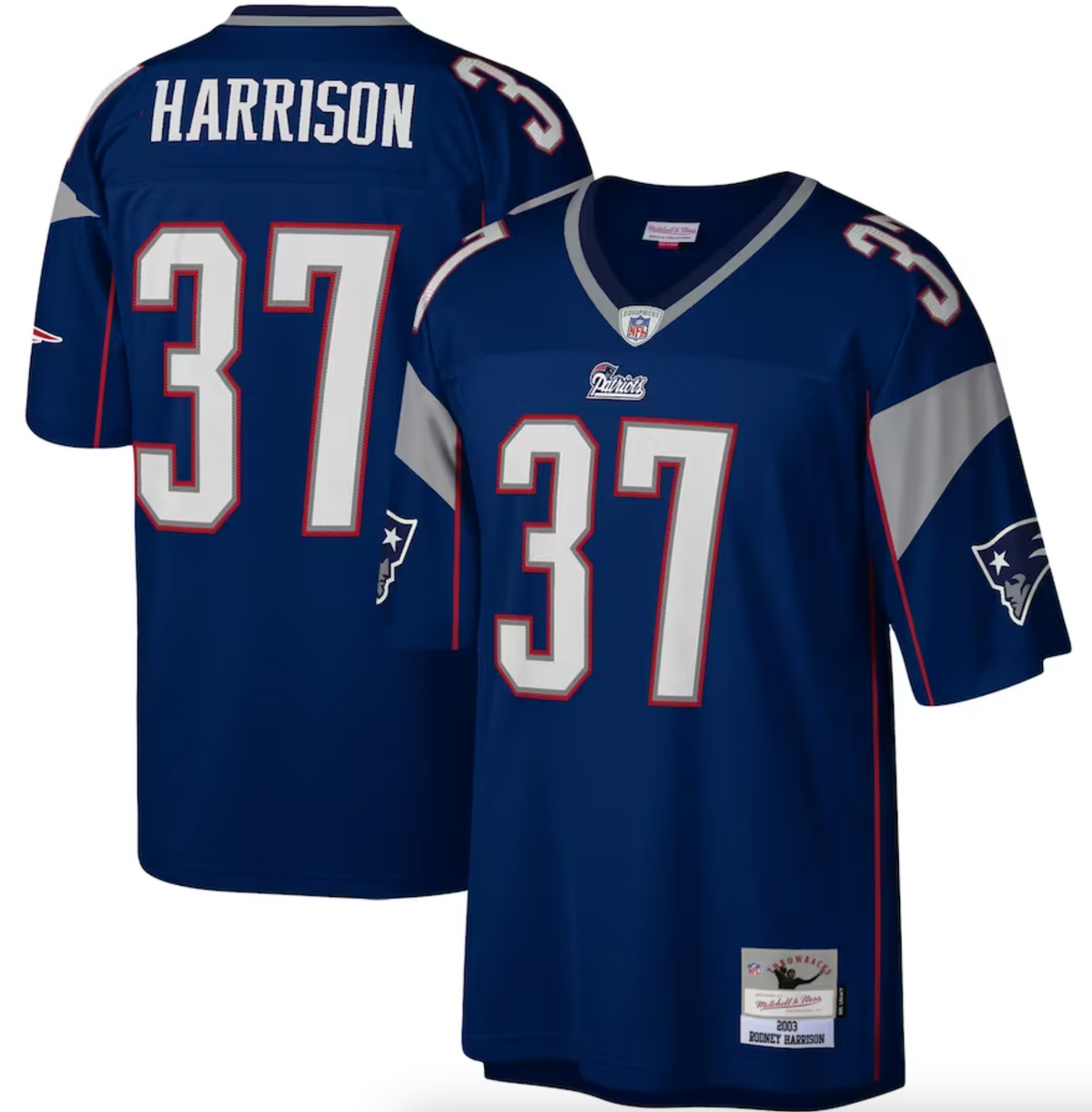 Men's New England Patriots Rodney Harrison Mitchell & Ness Navy Legacy Replica Jersey