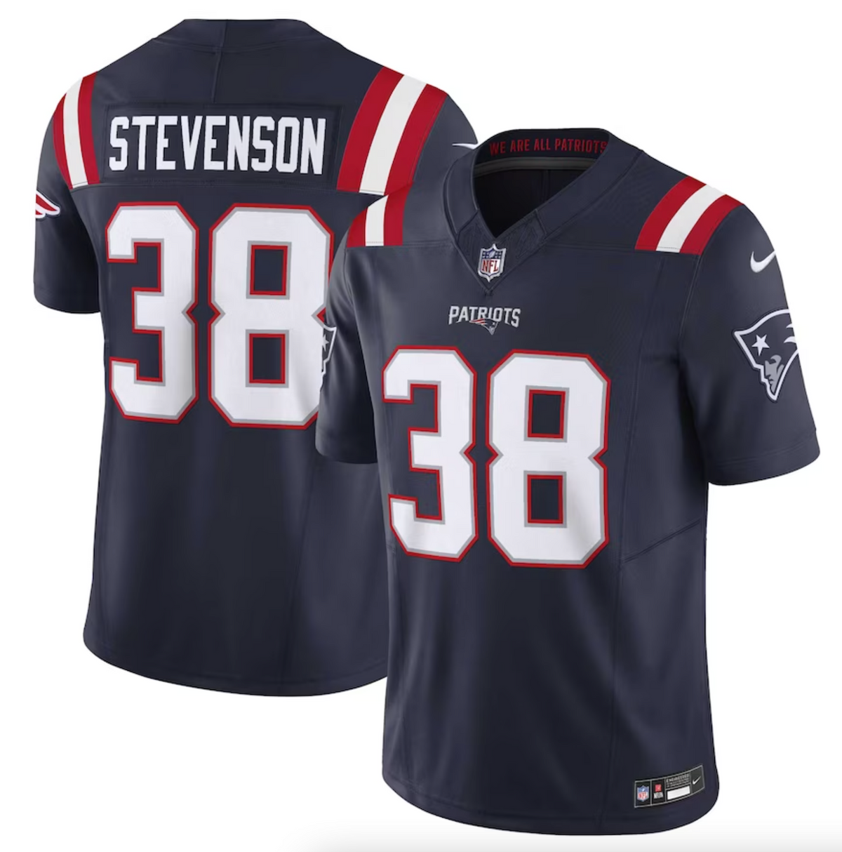 Men's New England Patriots Rhamondre Stevenson Nike Navy Vapor F.U.S.E. Limited Jersey