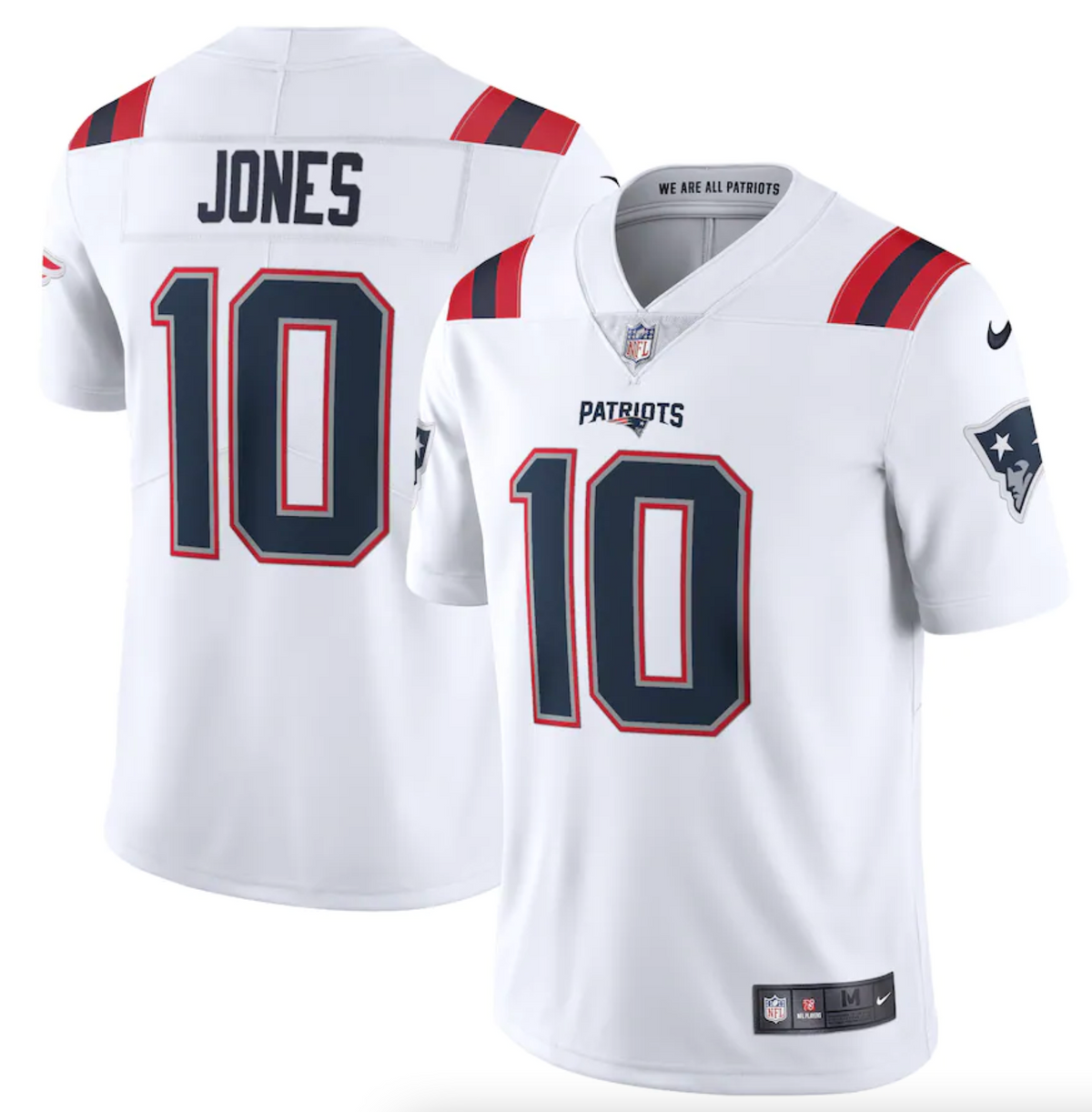 Men's New England Patriots Mac Jones Nike White Vapor Limited Jersey