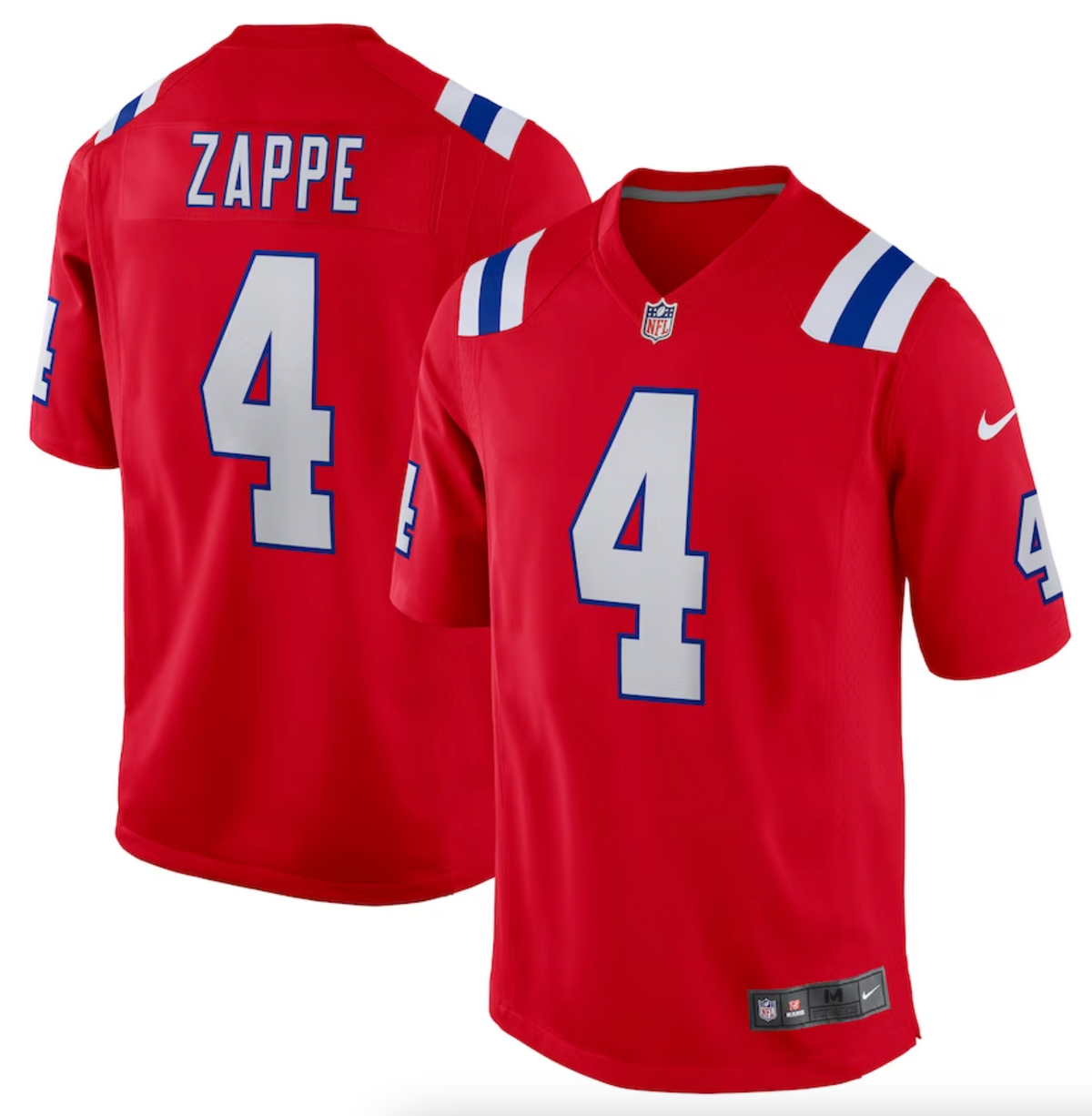 Men's New England Patriots Bailey Zappe Nike Red Alternate Game Player Jersey