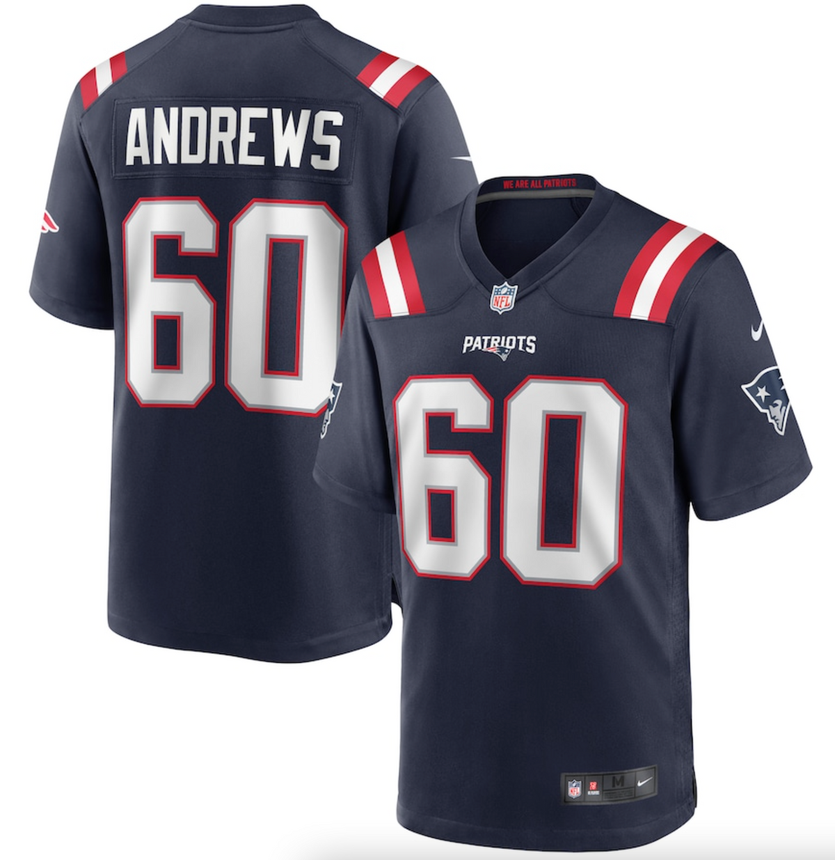 Men's New England Patriots David Andrews Nike Navy Game Jersey