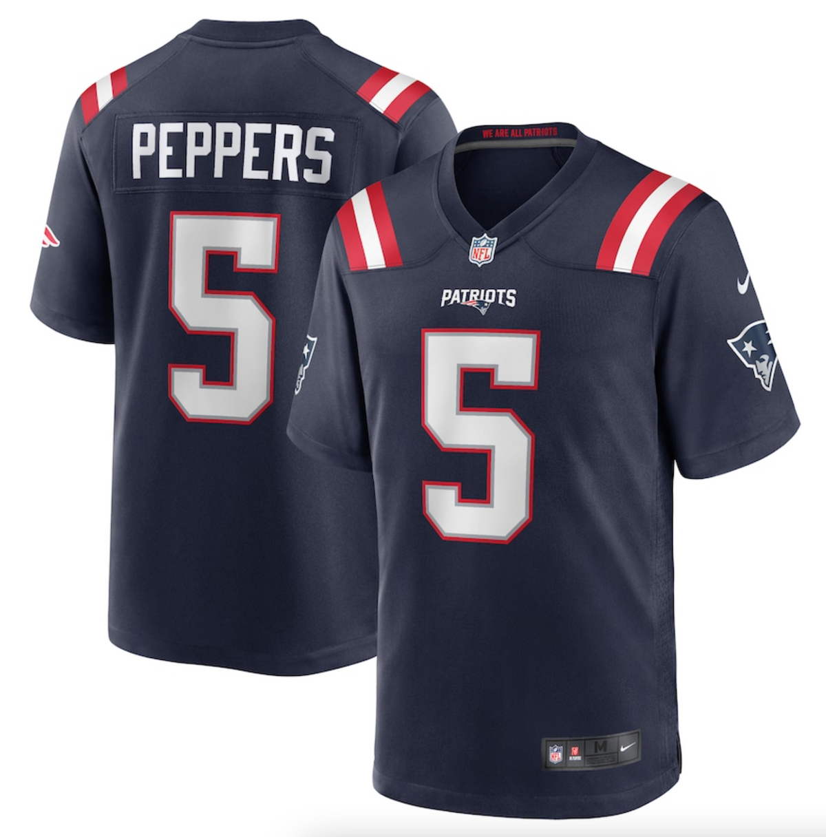 Men's New England Patriots Jabrill Peppers Nike Navy Game Player Jersey