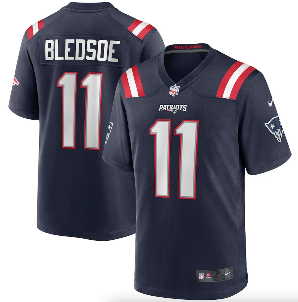 Men's New England Patriots Drew Bledsoe Nike Navy Game Retired Player Jersey