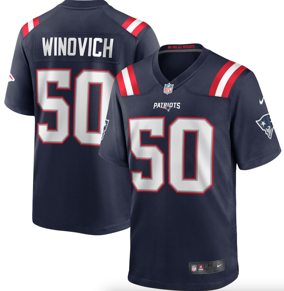 Men's New England Patriots Chase Winovich Nike Navy Game Player Jersey