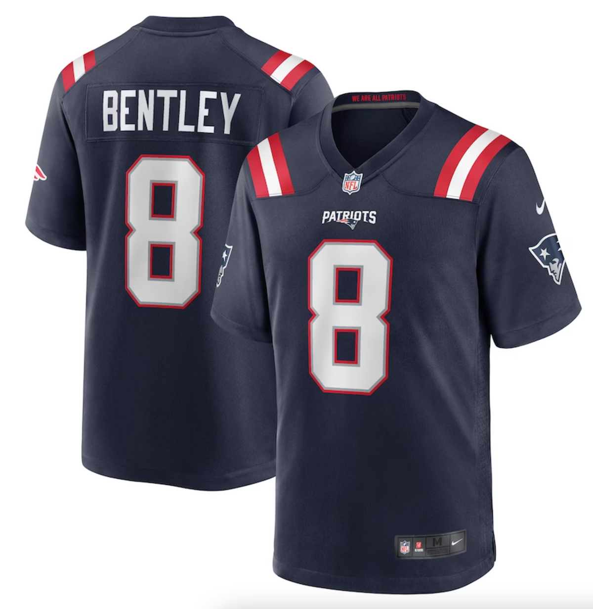 Men's New England Patriots Ja'Whaun Bentley Nike Navy Game Player Jersey