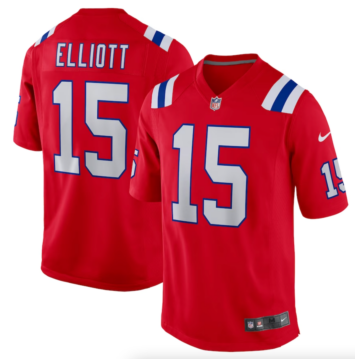 Men's New England Patriots Ezekiel Elliott Nike Red Alternate Game Player Jersey