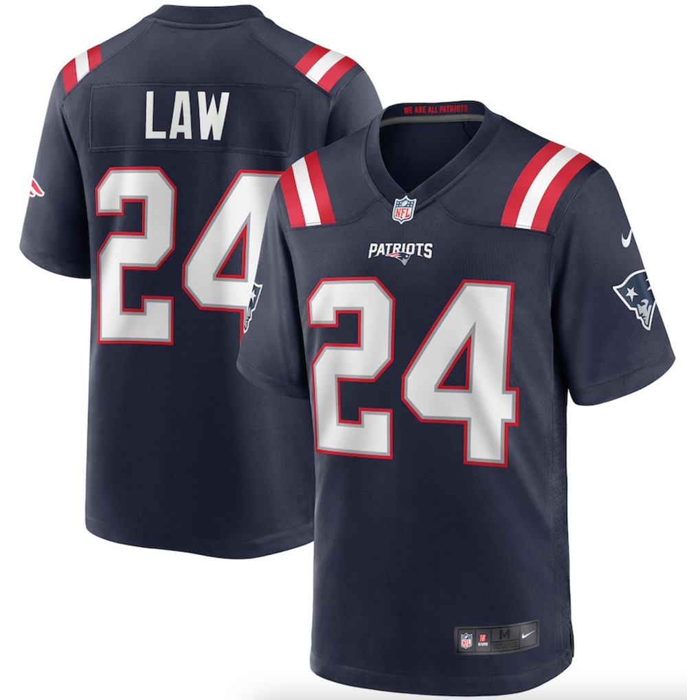 Men's New England Patriots Ty Law Nike Navy Game Retired Player Jersey