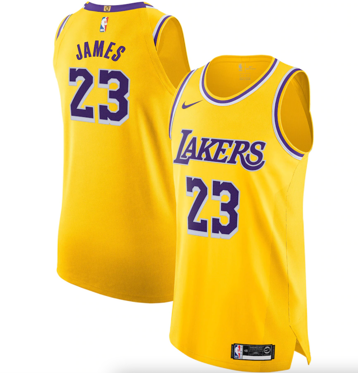 Los Angeles Lakers Nike Icon Authentic Jersey - LeBron James- Mens