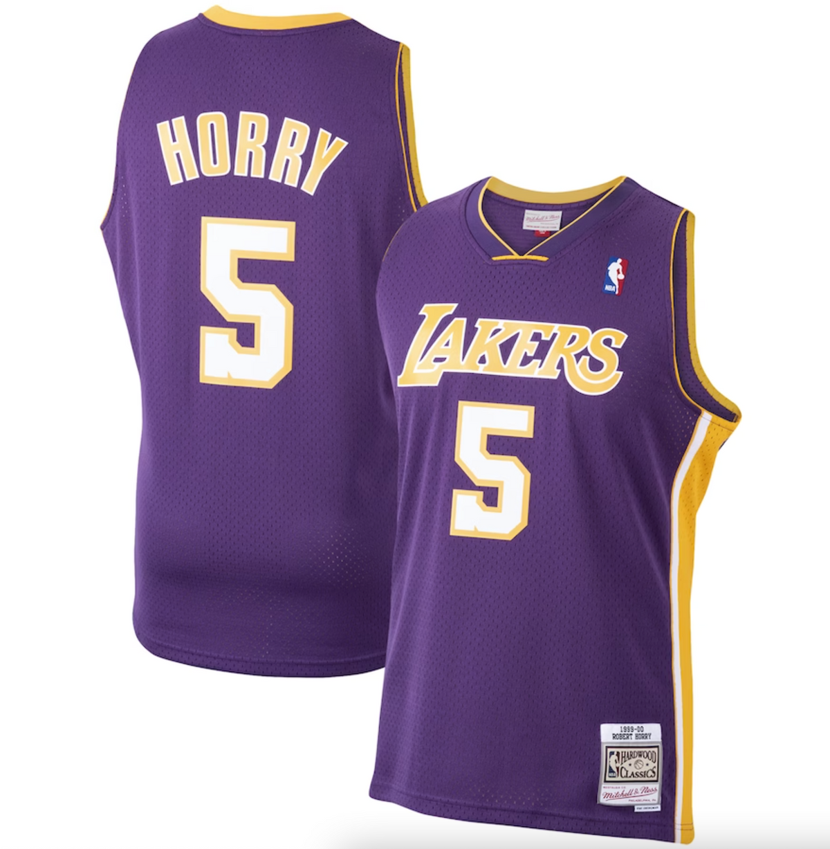 Men's Mitchell & Ness Robert Horry Purple Los Angeles Lakers 1999-2000 Hardwood Classics Swingman Player Jersey