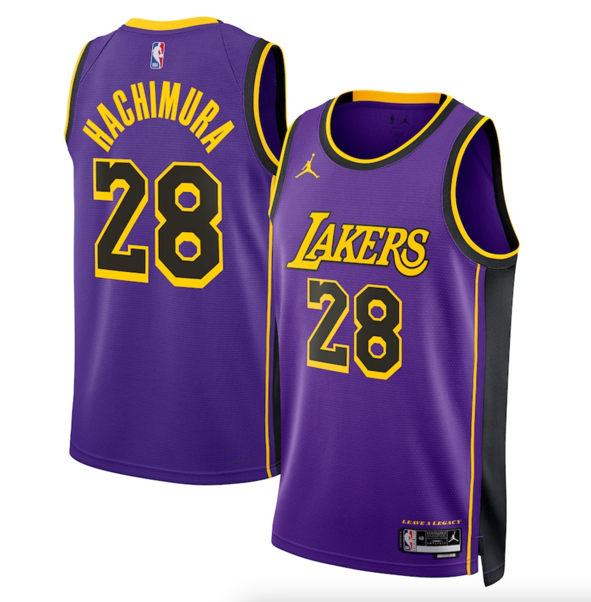 Los Angeles Lakers Jordan Statement Edition Swingman Jersey - Purple - Rui Hachimura - Unisex