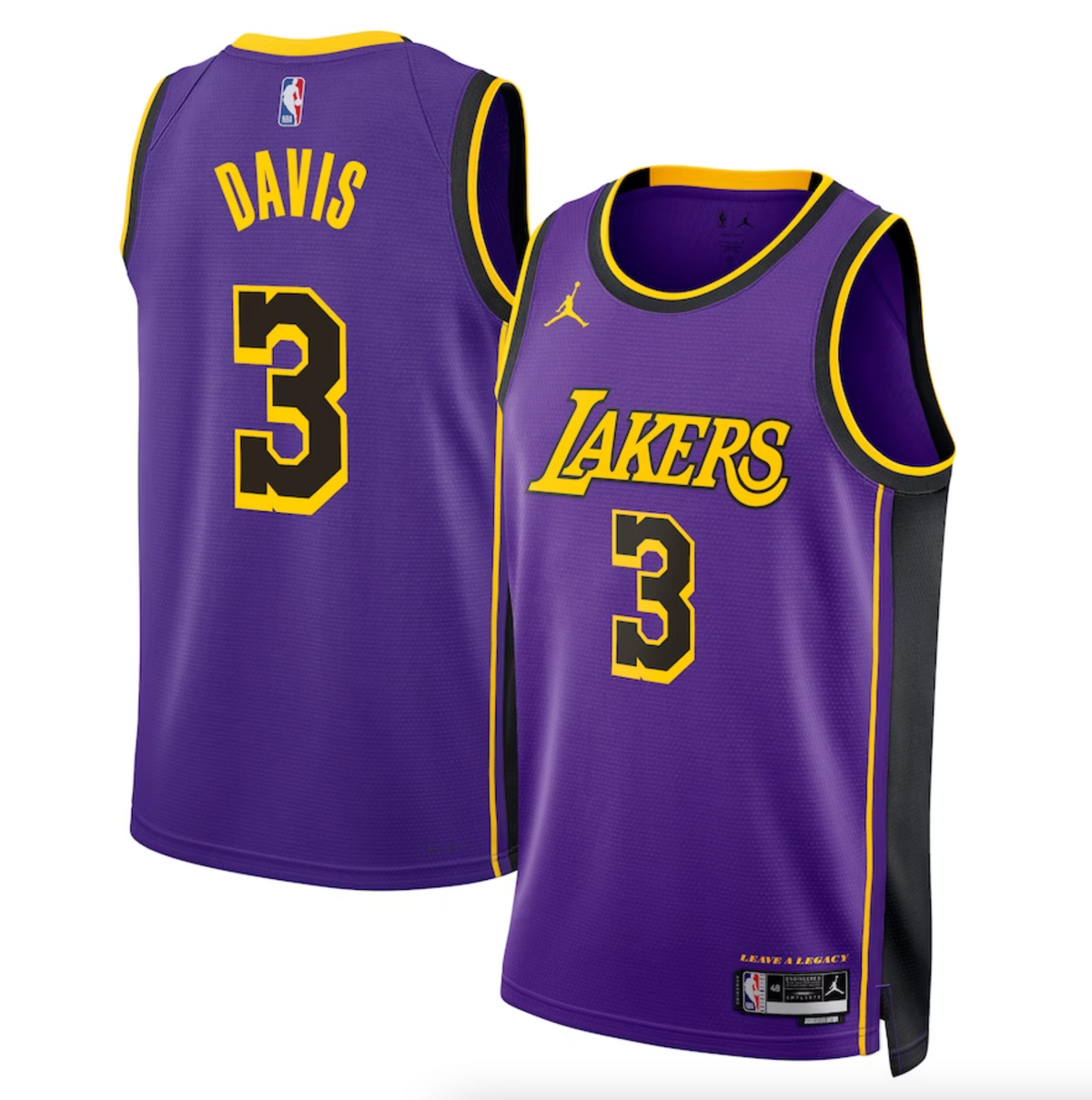 Los Angeles Lakers Jordan Statement Edition Swingman Jersey - Purple - Anthony Davis - Unisex