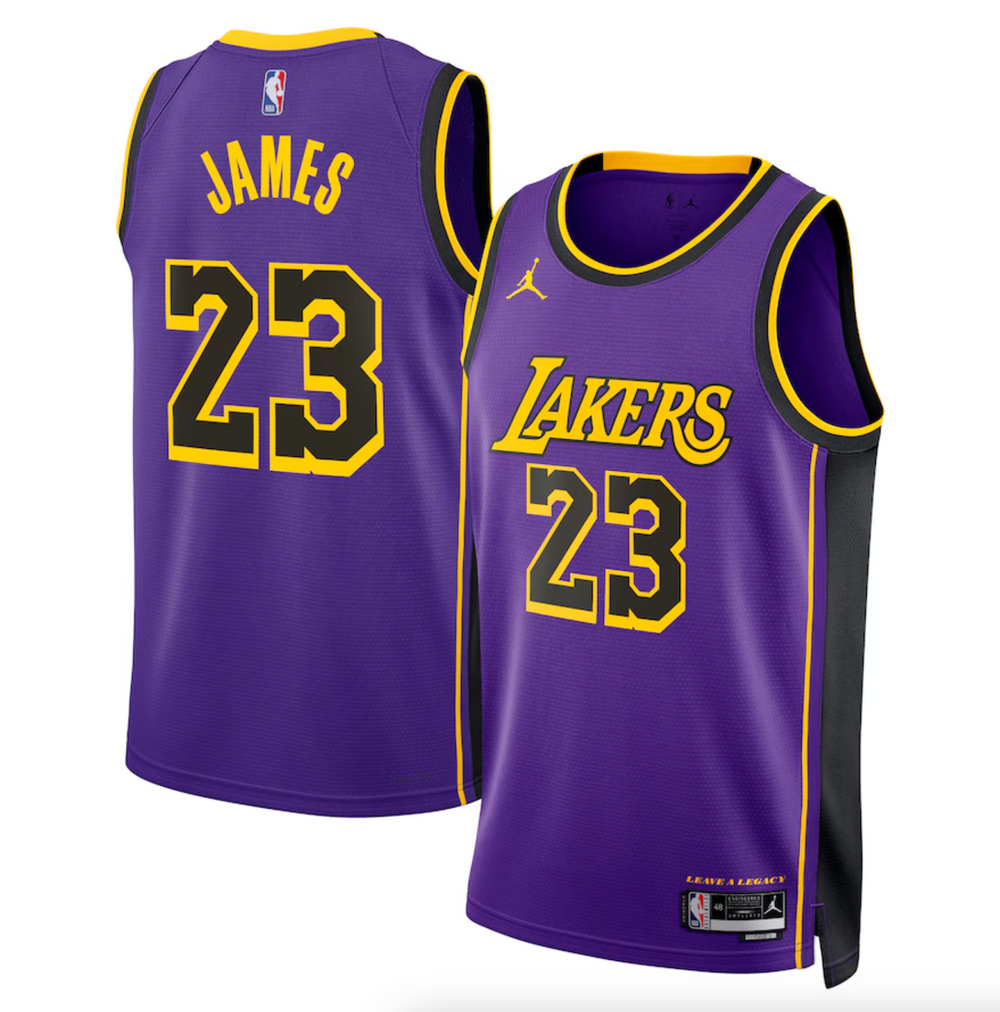 Los Angeles Lakers Jordan Statement Edition Swingman Jersey - Purple - Lebron James - Unisex