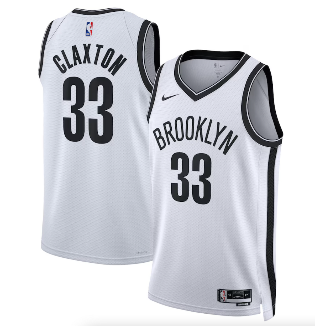 Brooklyn Nets Nike Association Edition Swingman Jersey - White - Nic Claxton - Unisex