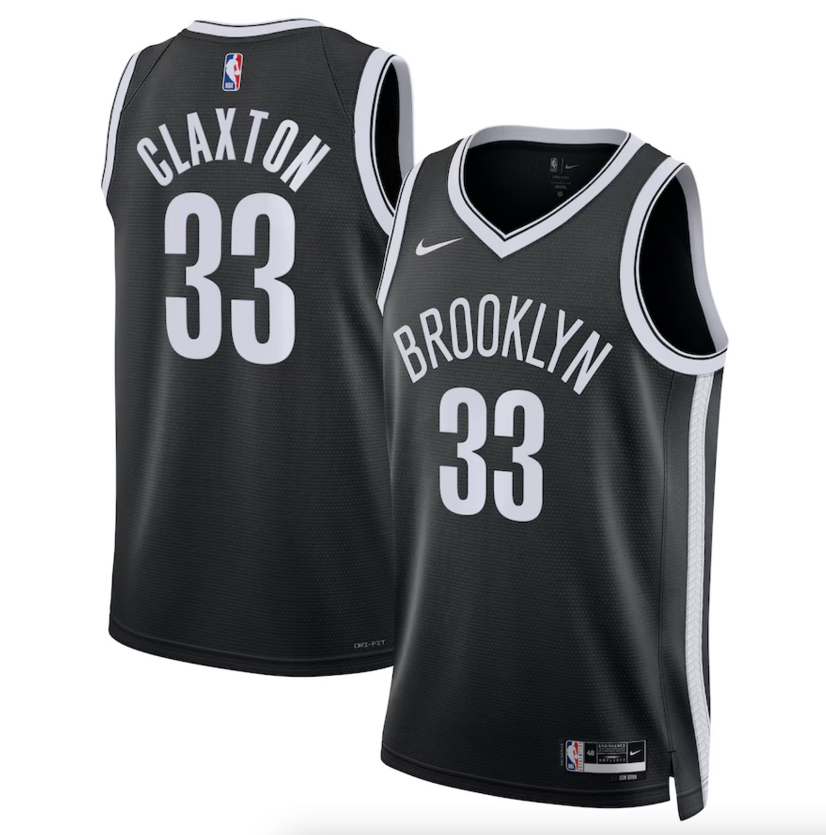 Brooklyn Nets Nike Icon Edition Swingman Jersey - Black - Nic Claxton - Unisex