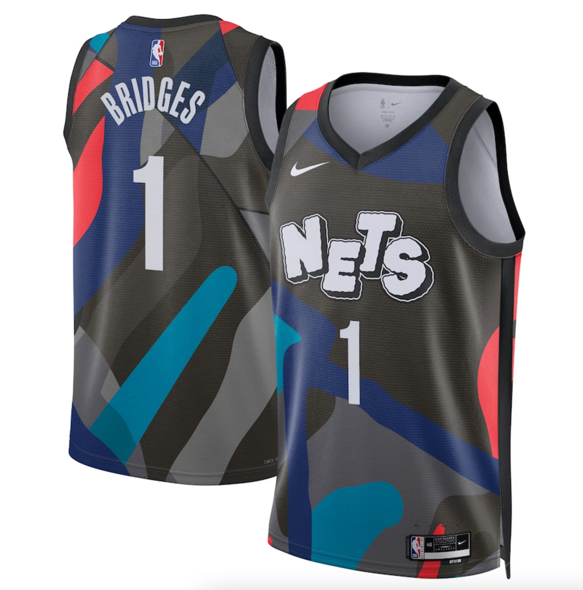 Brooklyn Nets Nike City Edition Swingman Jersey 23 - Black - Mikal Bridges - Unisex