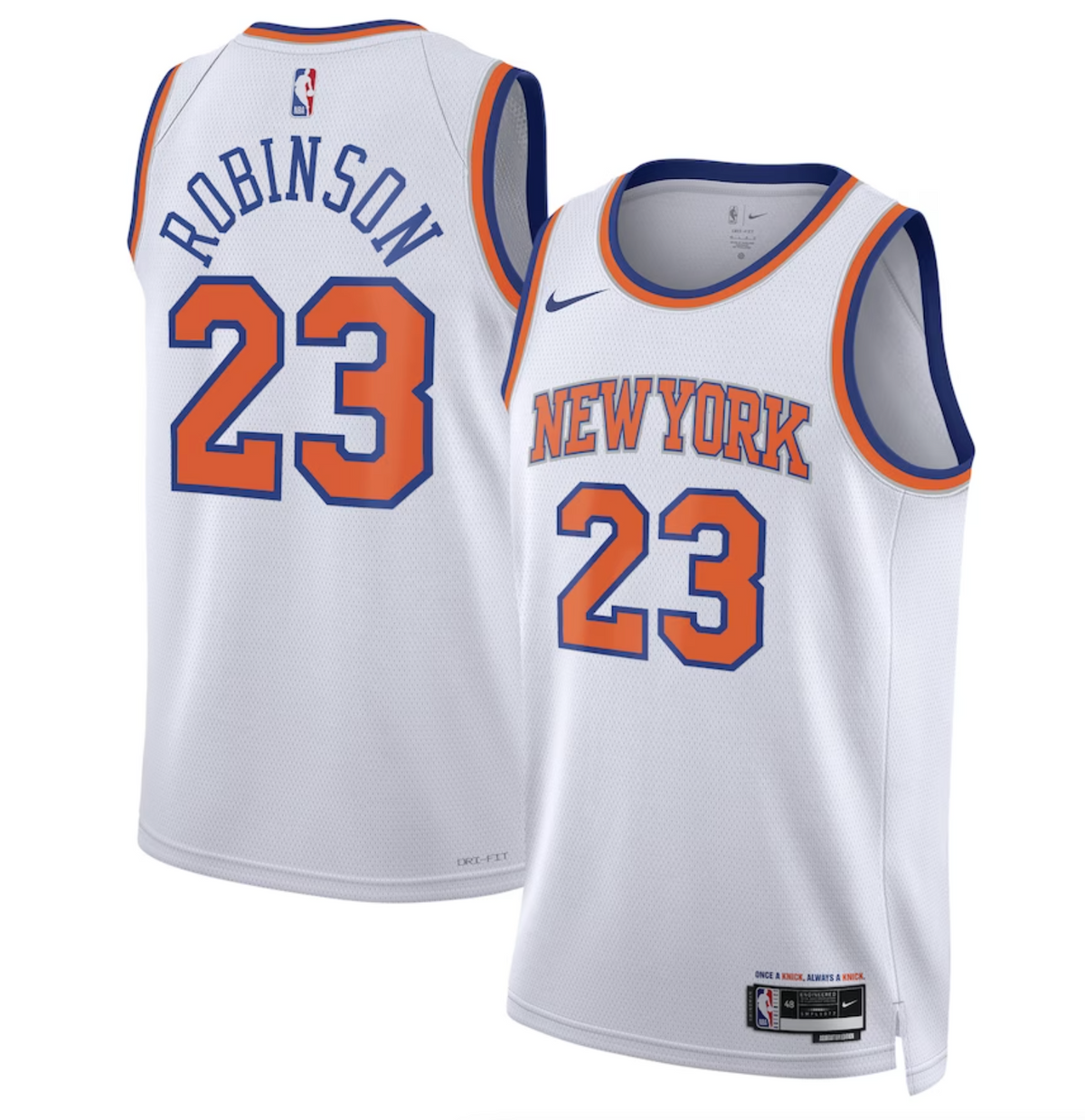 New York Knicks Nike Association Edition Swingman Jersey - White - Mitchell Robinson - Unisex