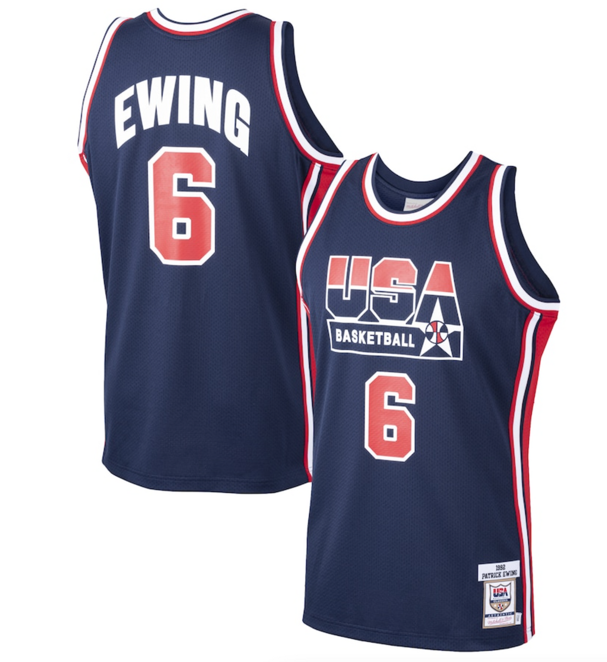 Men's Mitchell & Ness Patrick Ewing Navy USA Basketball Home 1992 Dream Team Authentic Jersey