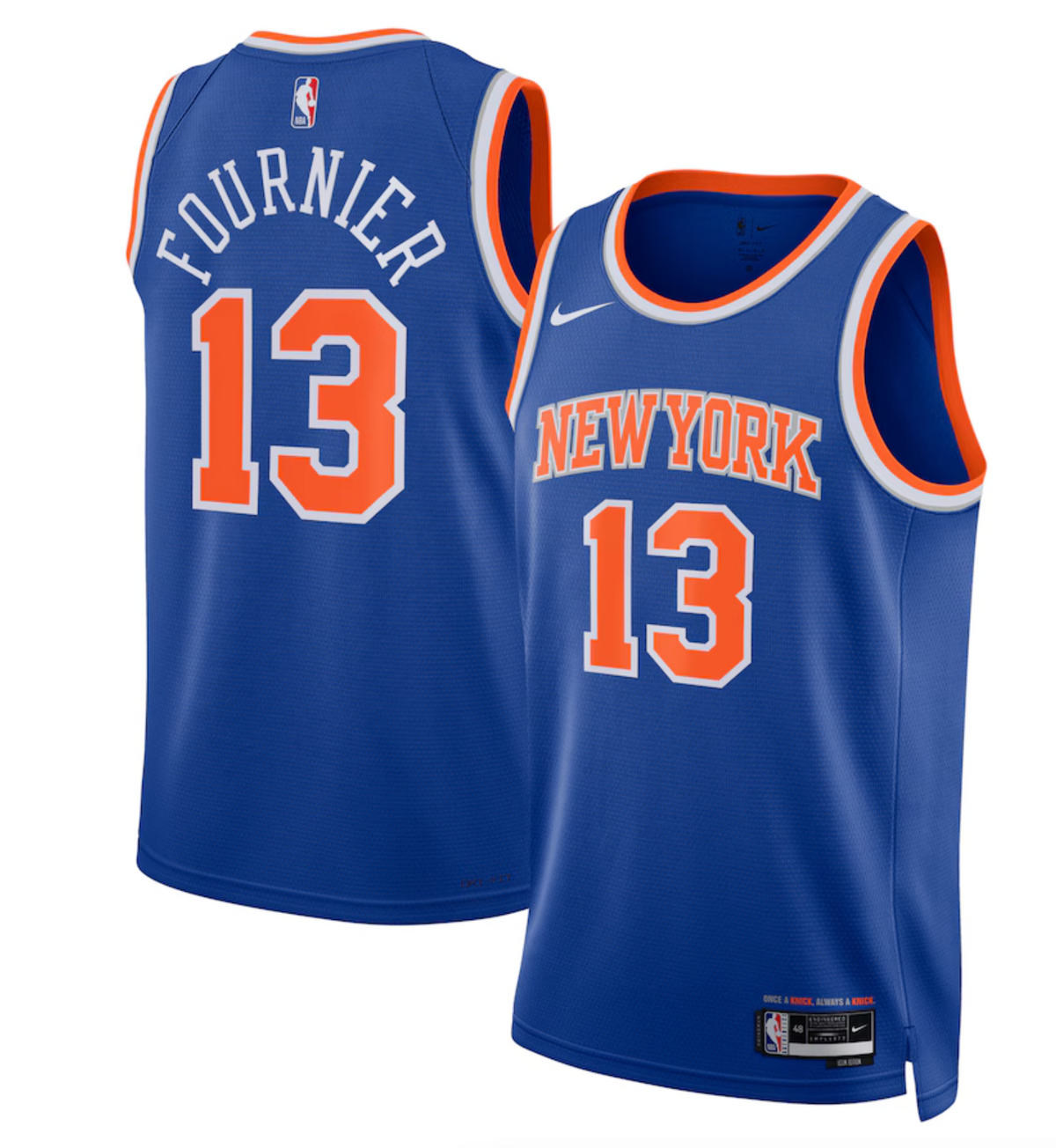 New York Knicks Nike Icon Edition Swingman Jersey - Blue - Evan Fournier - Unisex