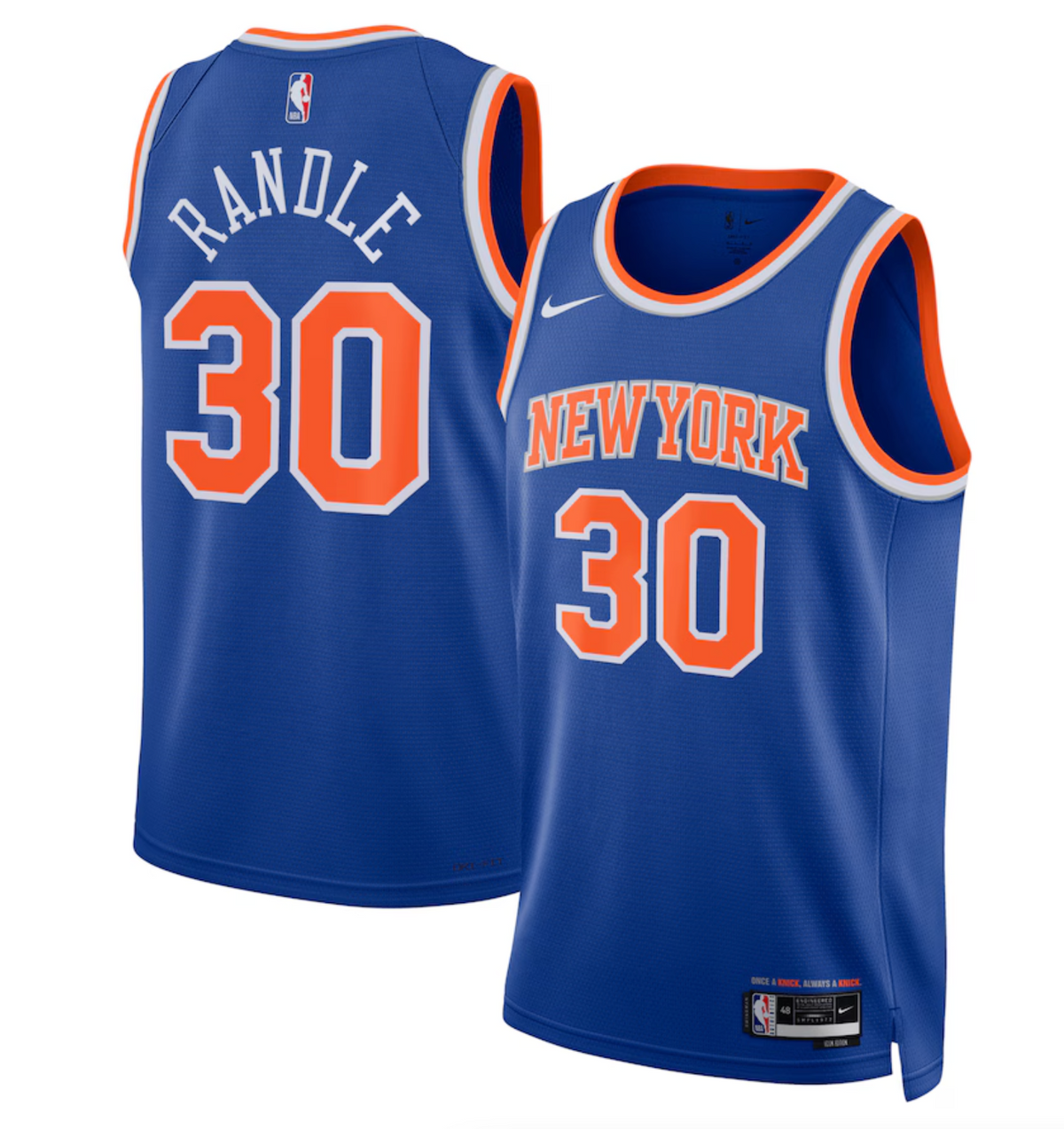 New York Knicks Nike Icon Edition Swingman Jersey - Blue - Julius Randle - Unisex