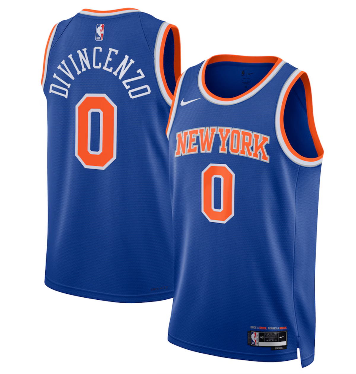 New York Knicks Nike Icon Edition Swingman Jersey - Blue - Donte DiVincenzo - Unisex