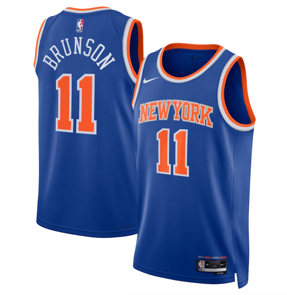 New York Knicks Nike Icon Edition Swingman Jersey - Blue - Jalen Brunson - Unisex