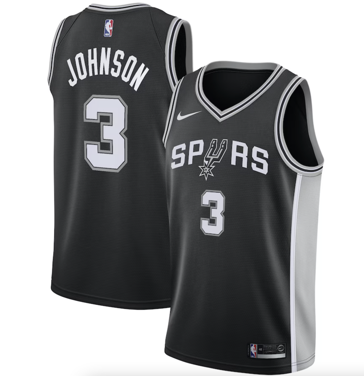 San Antonio Spurs Nike Icon Edition Swingman Jersey - Black - Keldon Johnson - Mens