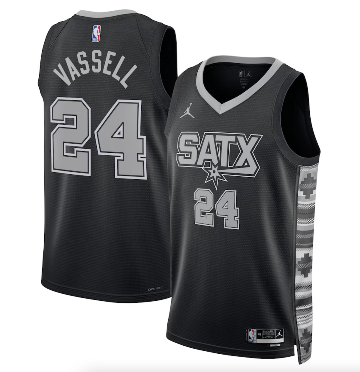 San Antonio Spurs Jordan Statement Edition Swingman Jersey - Black - Devin Vassell - Unisex