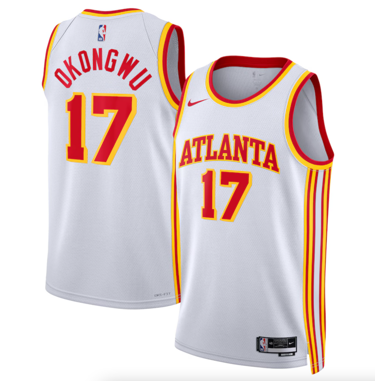 Atlanta Hawks Nike Association Edition Swingman Jersey - White - Onyeka Okongwu - Unisex