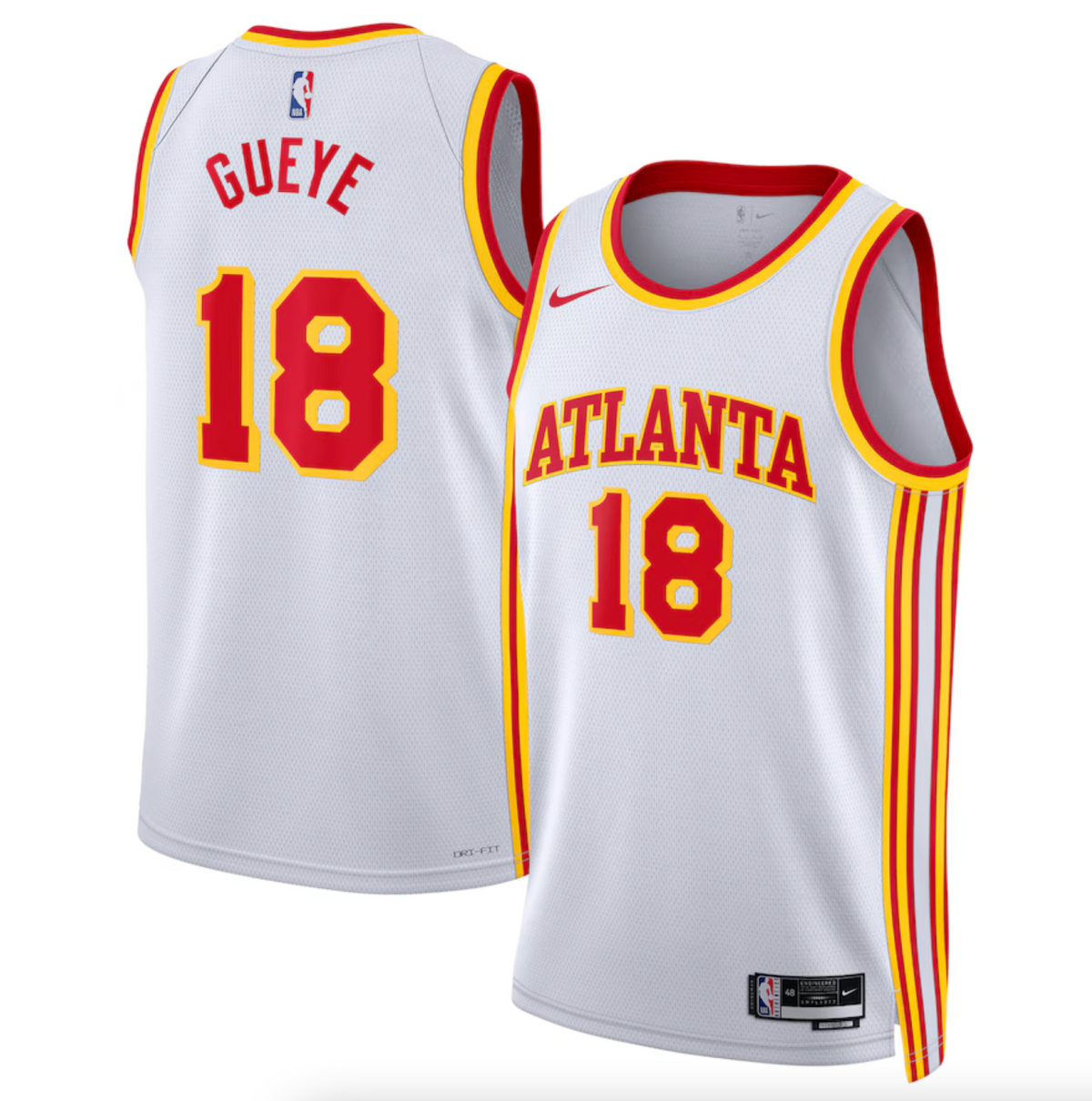 Atlanta Hawks Nike Association Edition Swingman Jersey - White - Mouhamed Gueye - Unisex