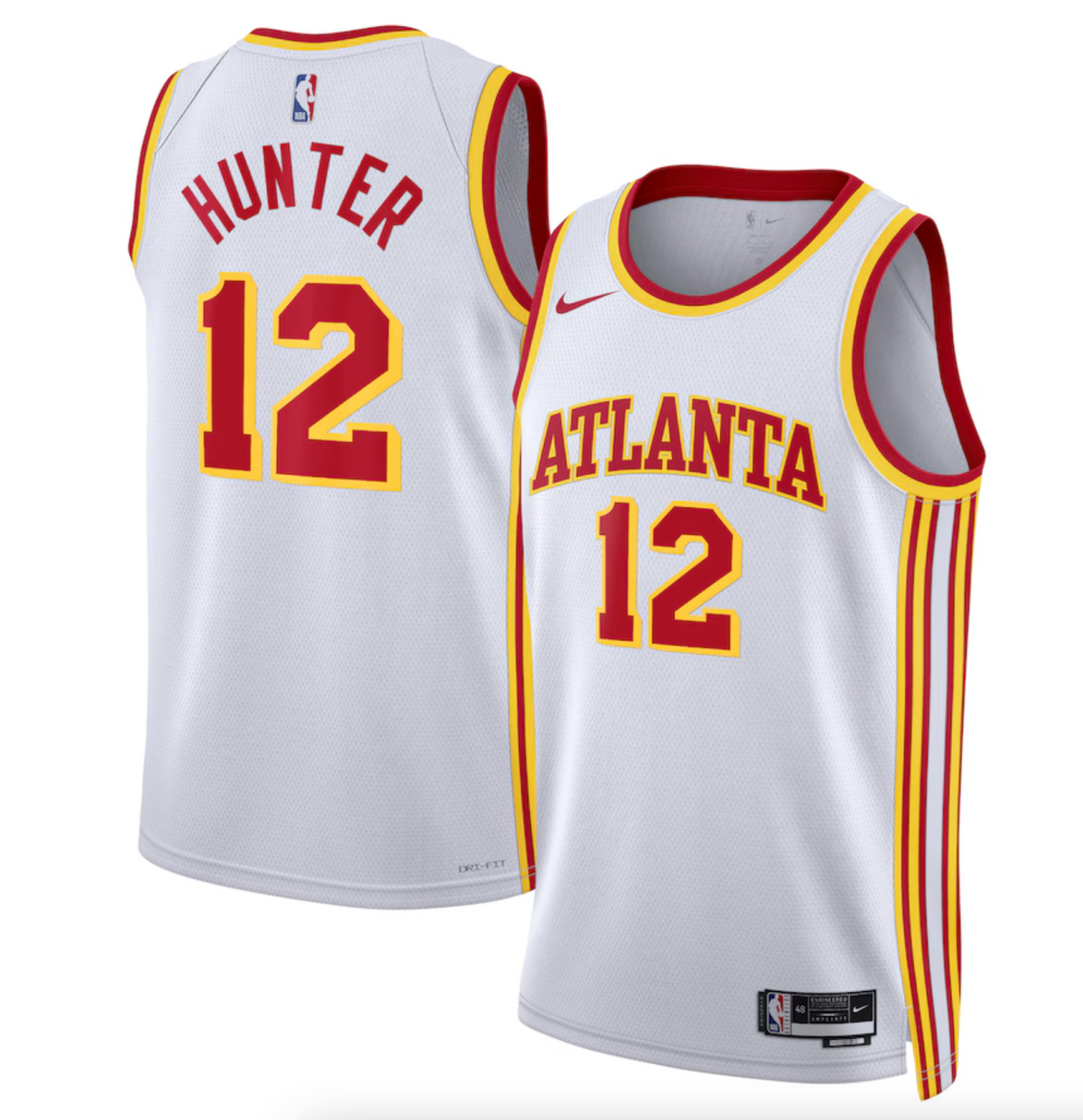 Atlanta Hawks Nike Association Edition Swingman Jersey - White - De'Andre Hunter - Unisex