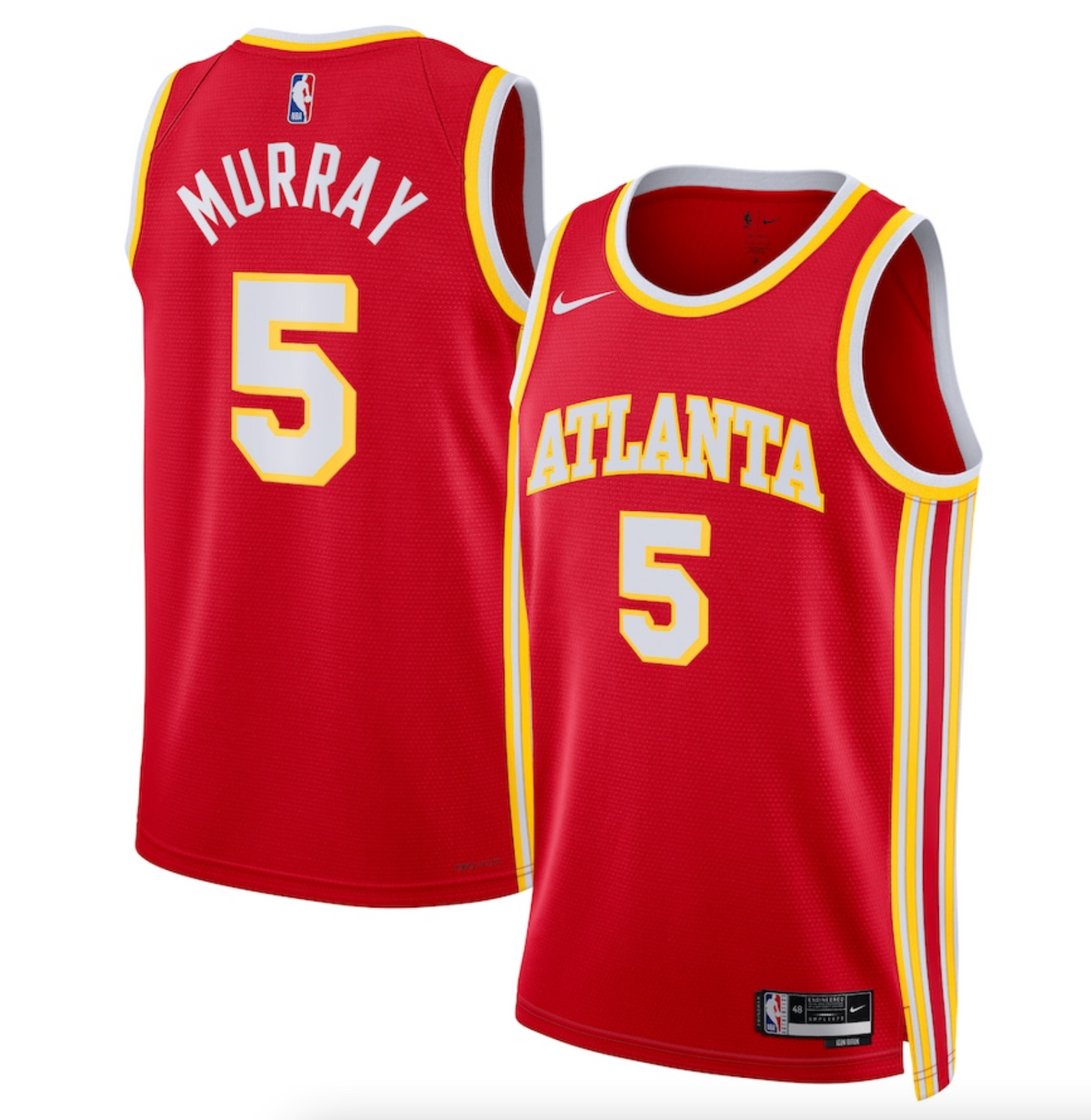 Atlanta Hawks Nike Icon Edition Swingman Jersey - Red - Dejounte Murray - Unisex