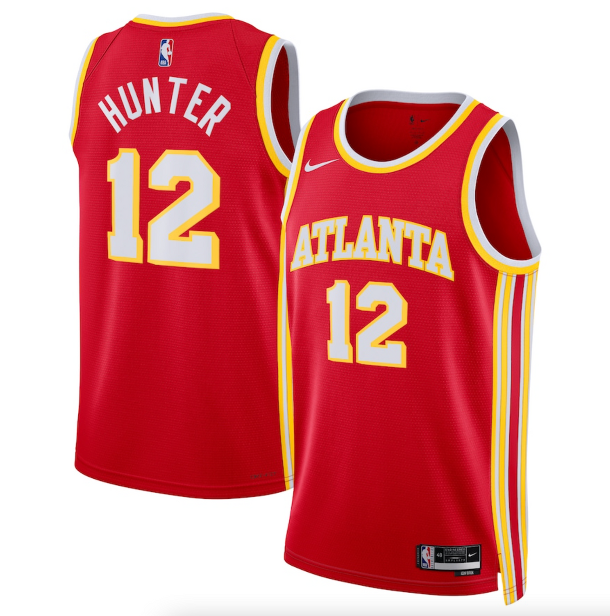 Atlanta Hawks Nike Icon Edition Swingman Jersey - Red - De'Andre Hunter - Unisex