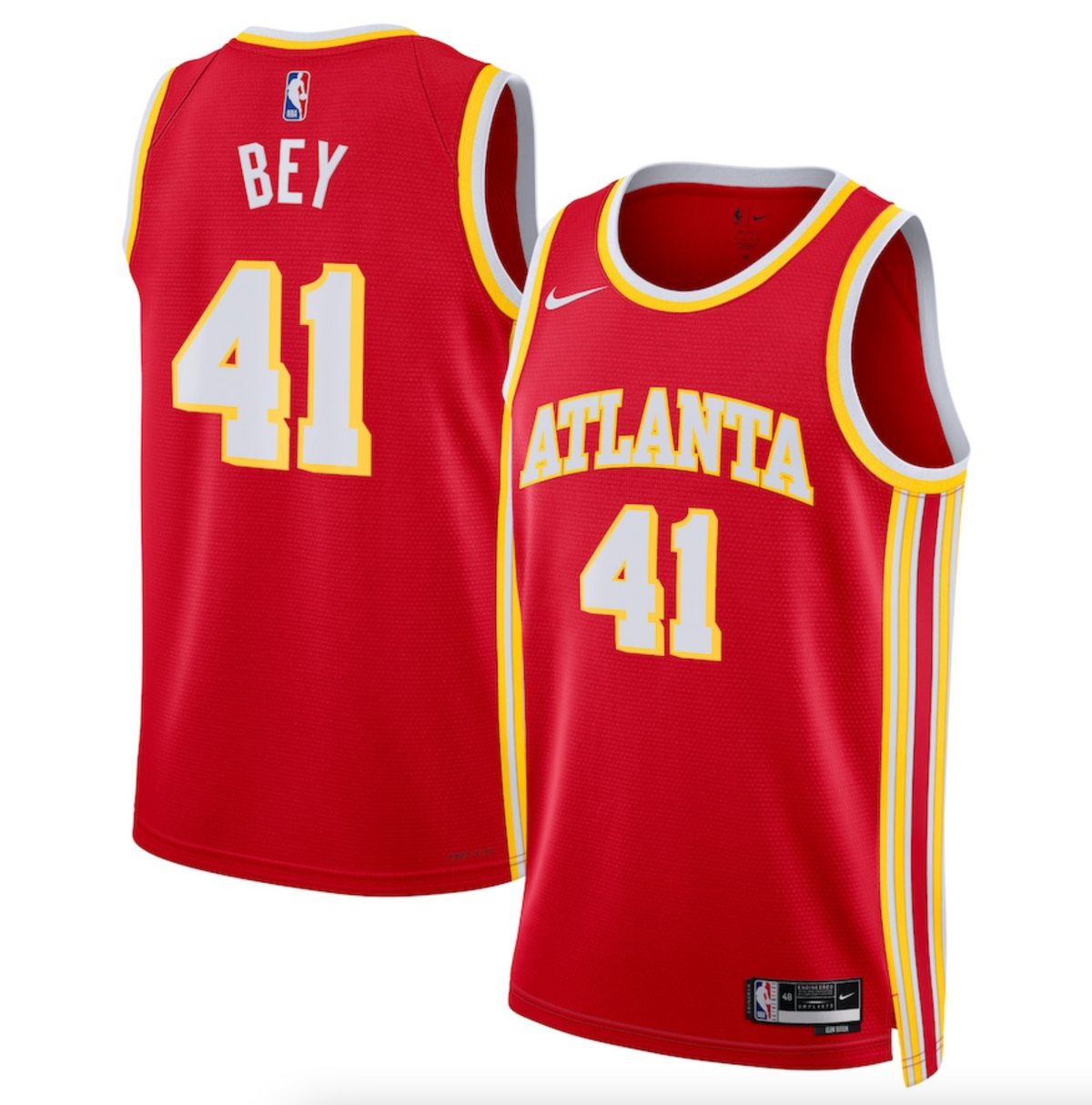 Atlanta Hawks Nike Icon Edition Swingman Jersey - Red - Saddiq Bey - Unisex