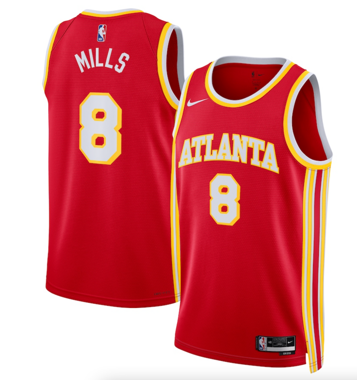 Atlanta Hawks Nike Icon Edition Swingman Jersey - Red - Patty Mills - Unisex