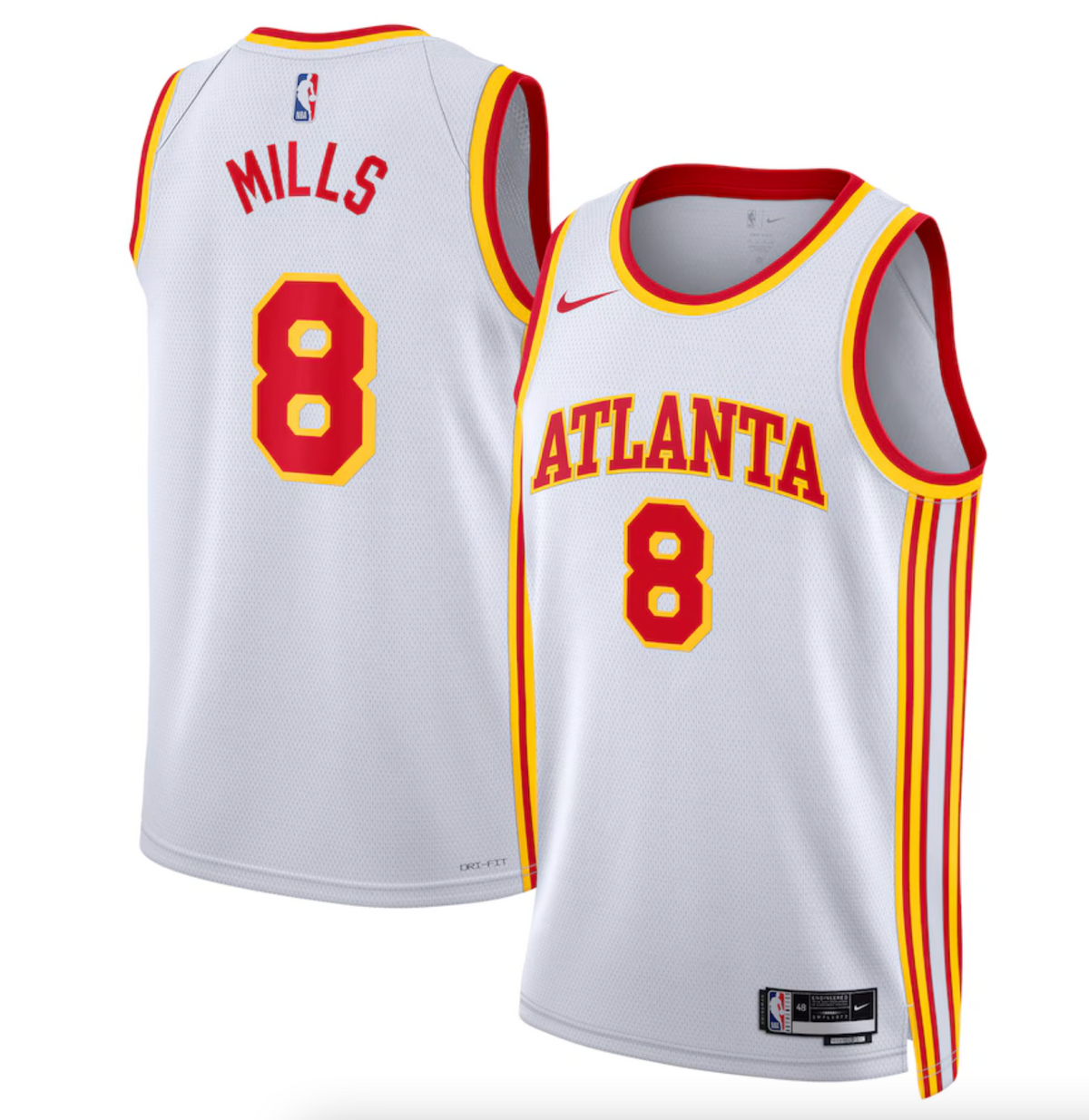 Atlanta Hawks Nike Association Edition Swingman Jersey - White - Patty Mills - Unisex