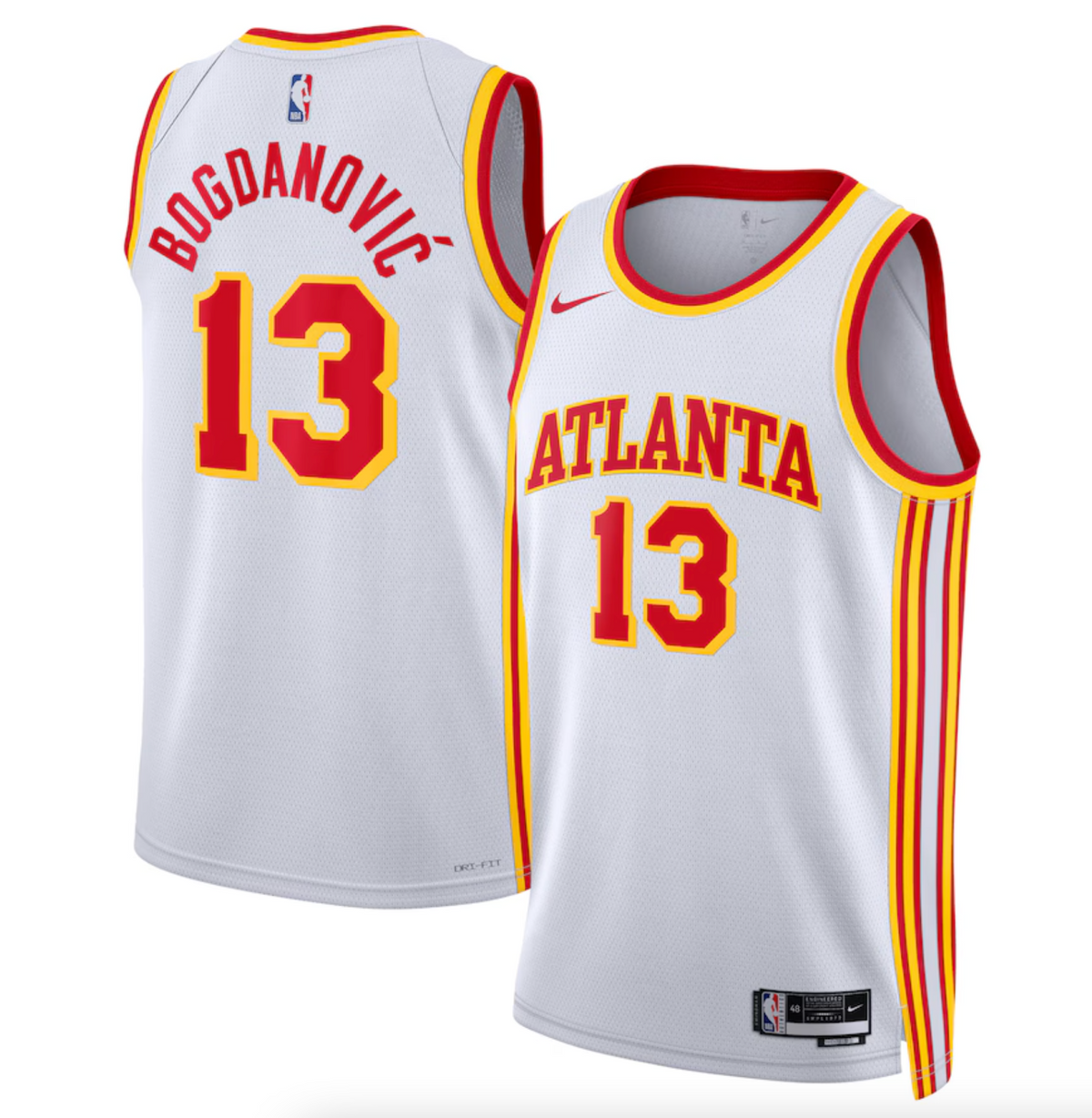 Atlanta Hawks Nike Association Edition Swingman Jersey - White - Bogdan Bogdanović - Unisex