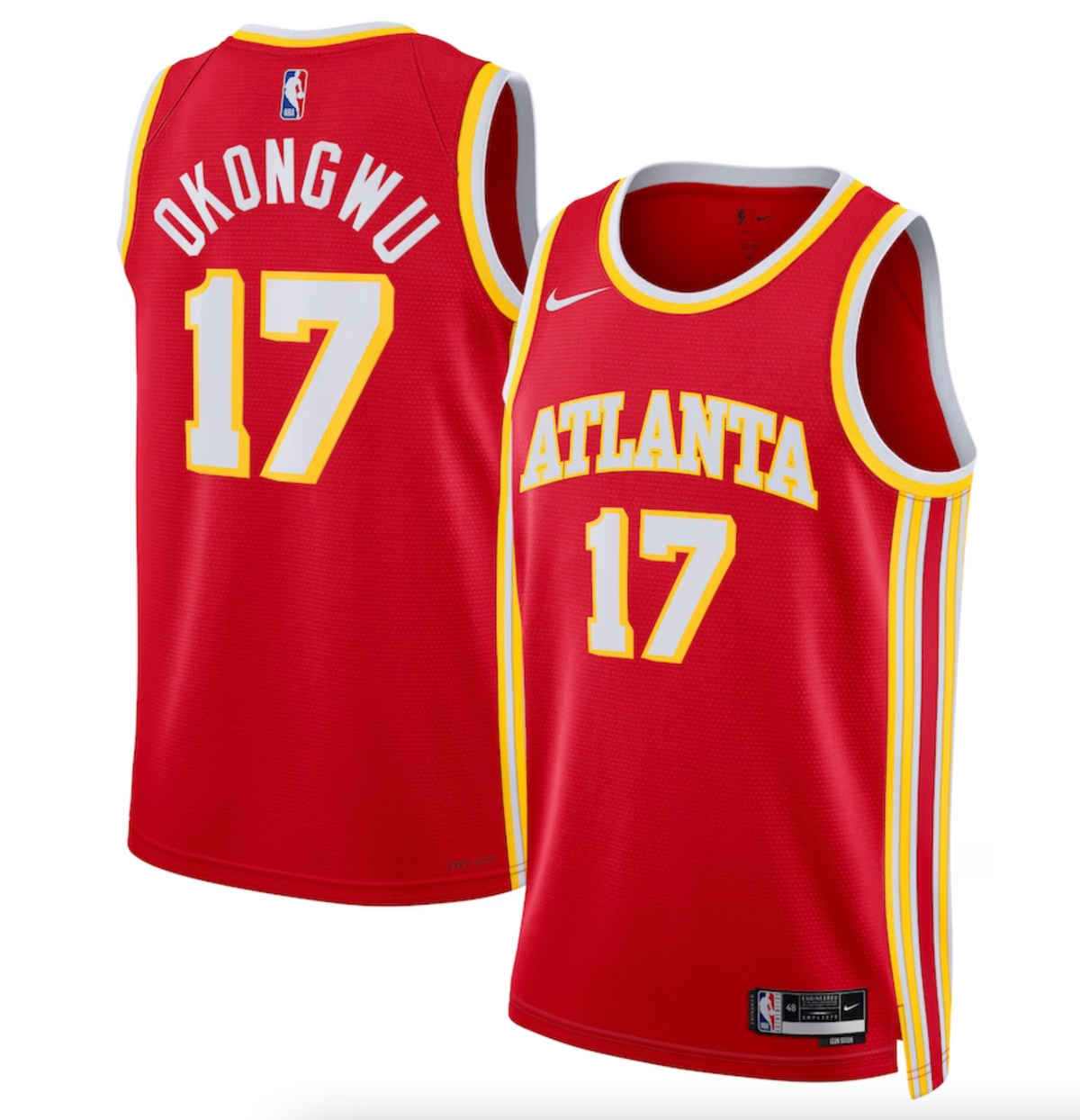 Atlanta Hawks Nike Icon Edition Swingman Jersey - Red - Onyeka Okongwu - Unisex