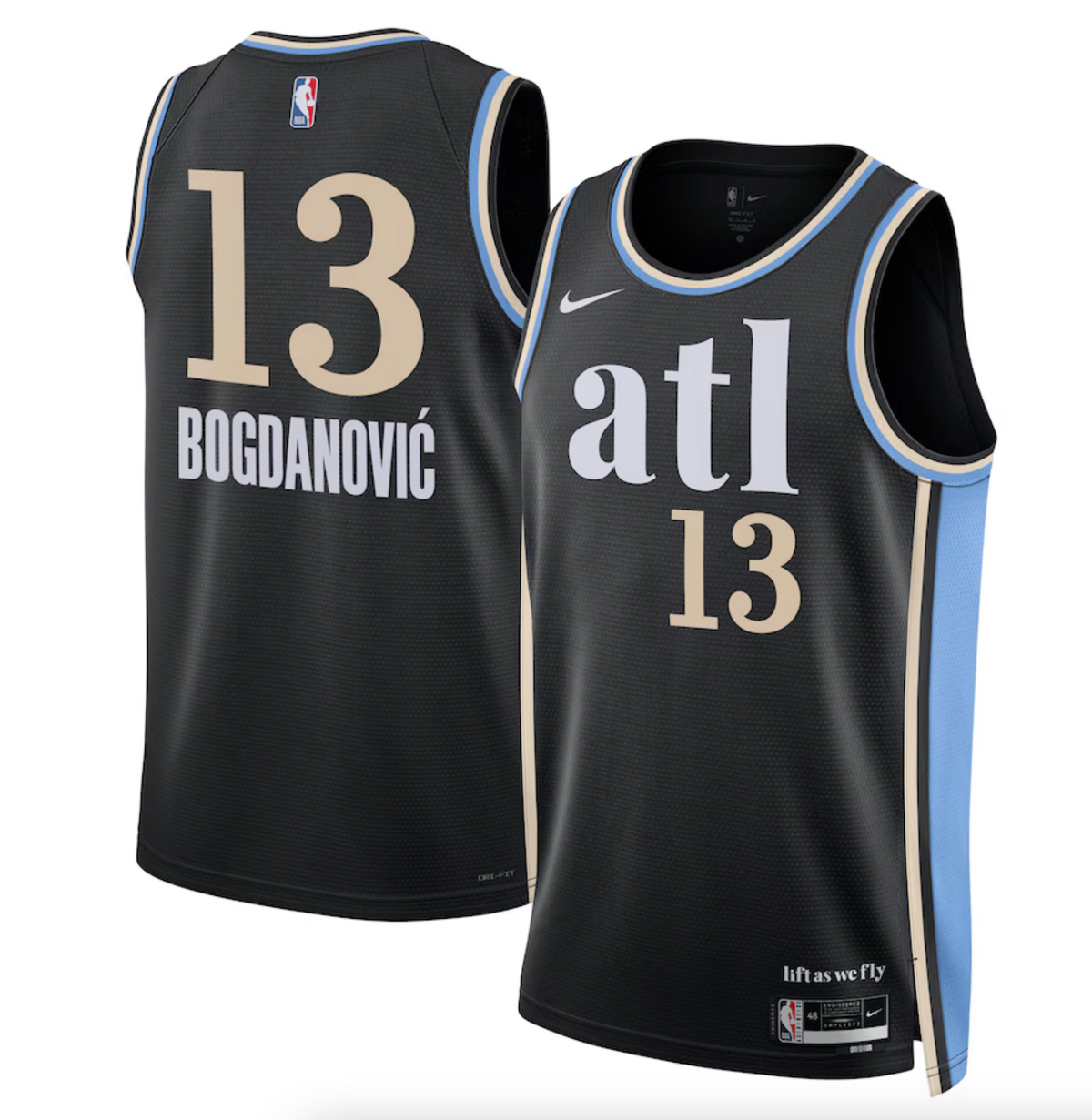 Atlanta Hawks Nike City Edition Swingman Jersey 23 - Black - Bogdan Bogdanović - Unisex