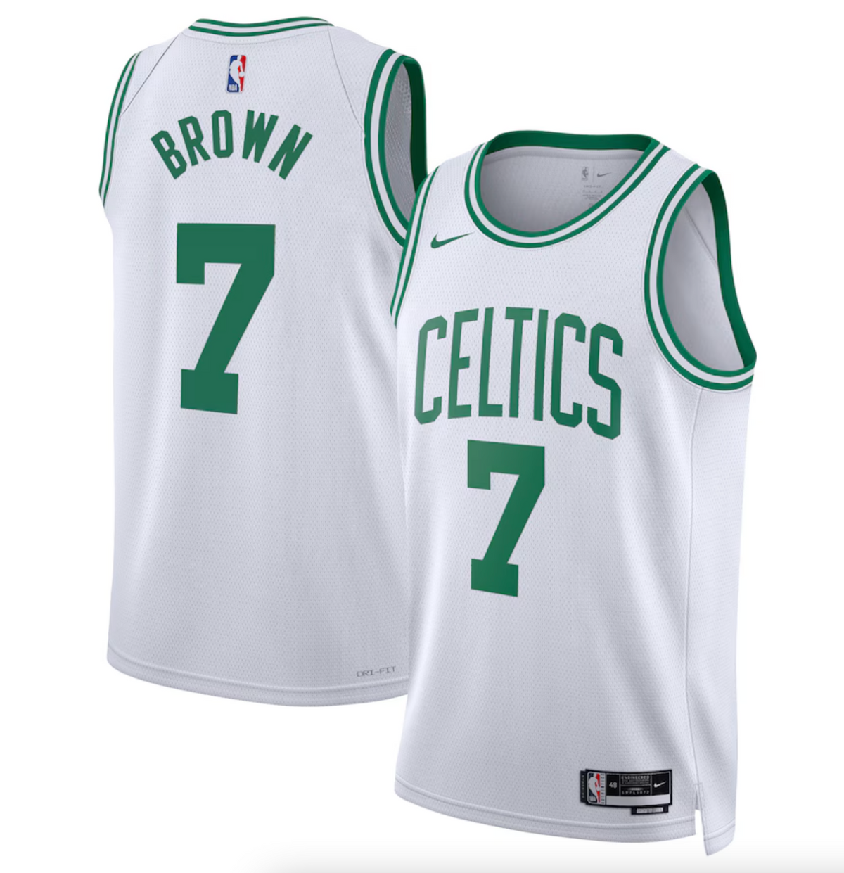 Boston Celtics Nike Association Edition Swingman Jersey - White - Jaylen Brown - Unisex