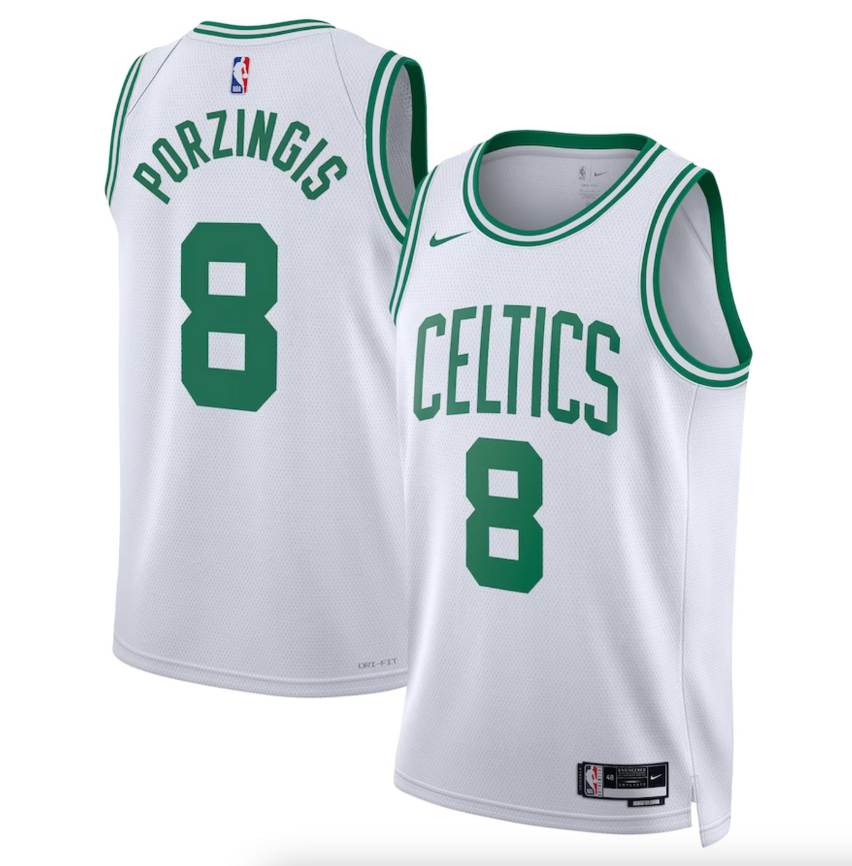 Boston Celtics Nike Association Edition Swingman Jersey - White - Kristaps Porzingis - Unisex